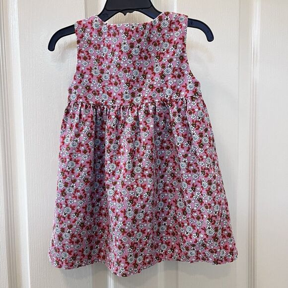 Baby Boden Pink Deer Vintage Daisy Applique Corduroy Pinnie Dress 18-24 Months - Picture 13 of 16